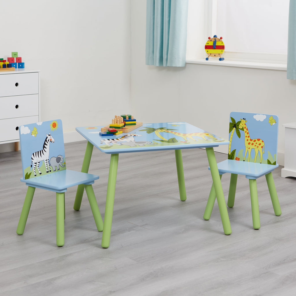 Nursery Wooden Safari Animal Table & Chairs Liberty House Toys The Little Baby Brand