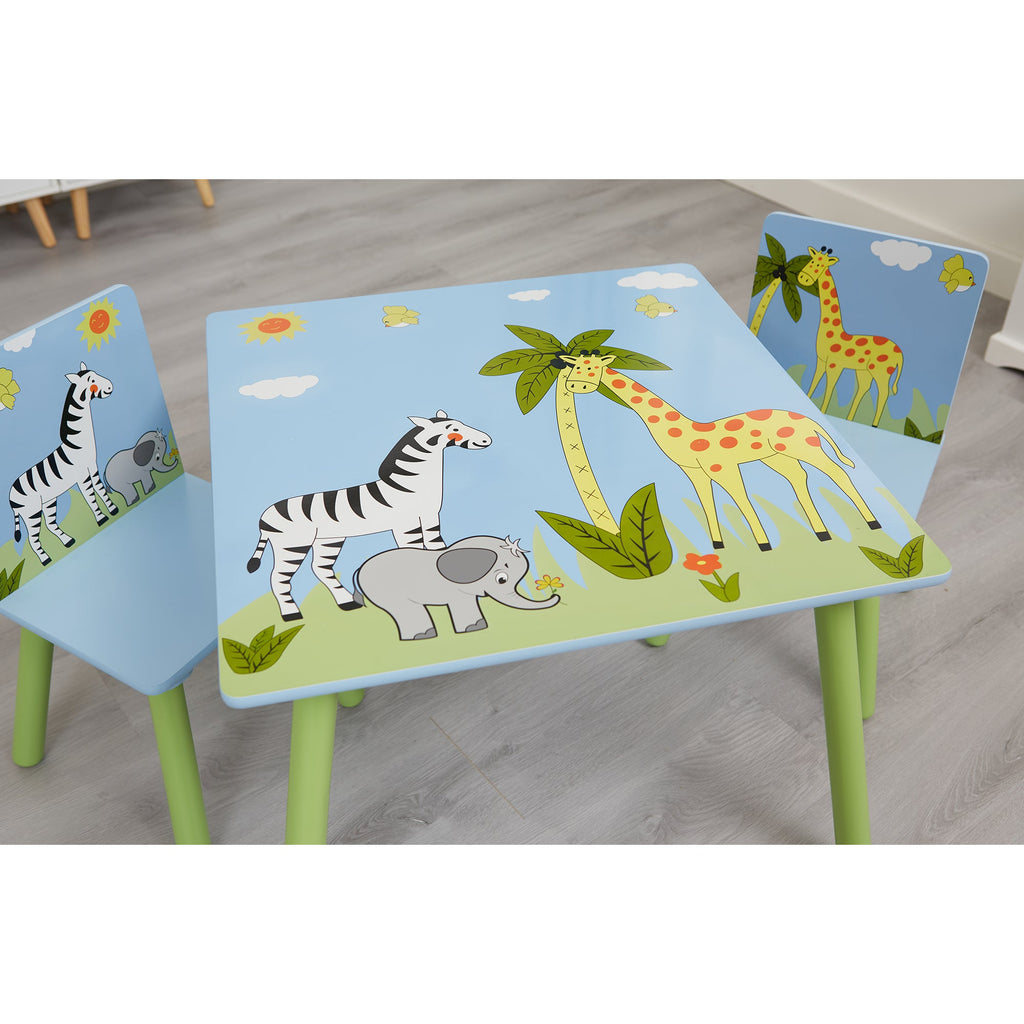 Nursery Wooden Safari Animal Table & Chairs Liberty House Toys The Little Baby Brand