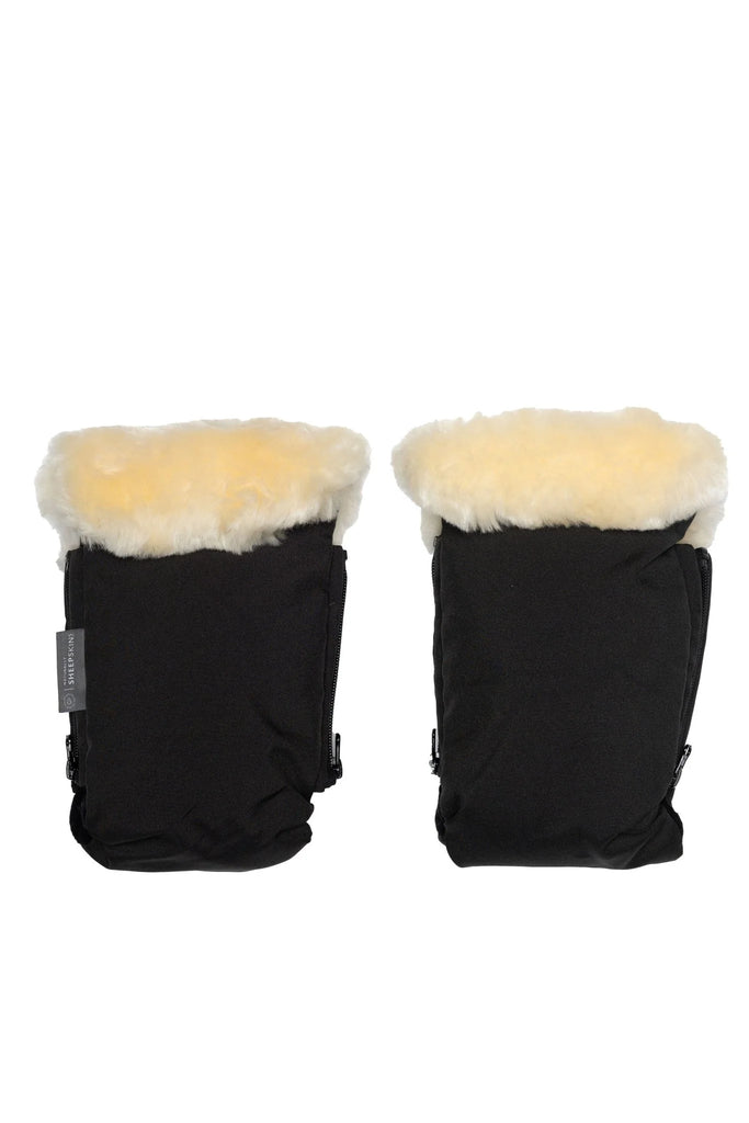 Deluxe Sheepskin Stroller Hand Mittens - Black The Little Baby Brand The Little Baby Brand