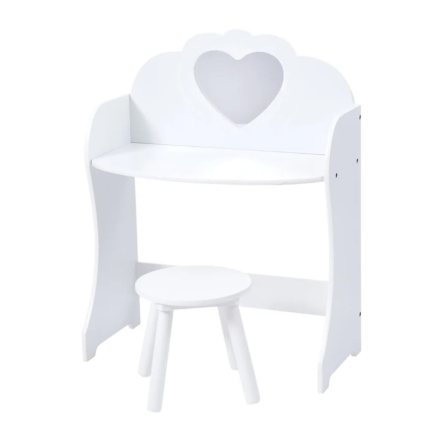 vanity unit White Wooden Dressing Table and Stool Set Liberty House Toys The Little Baby Brand