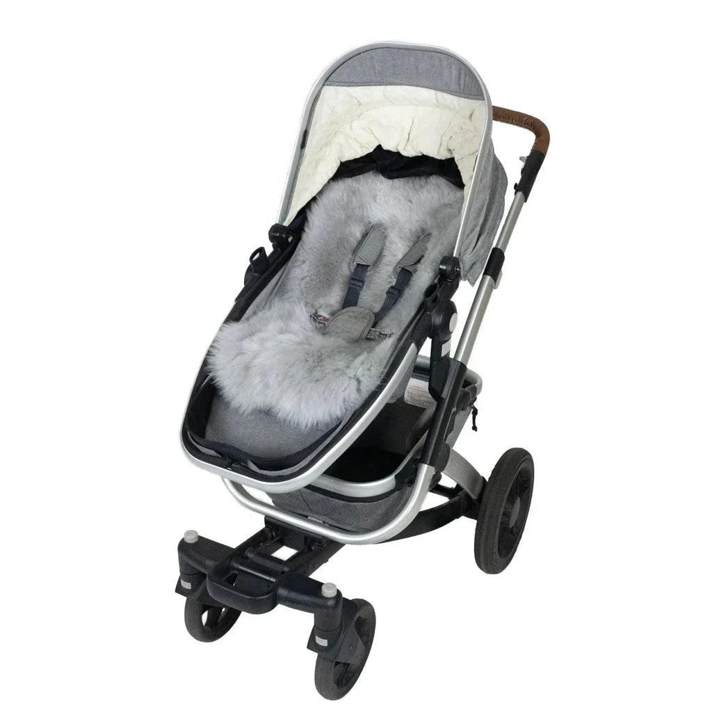 Sheepskin Pram Liner Baby Deluxe Sheepskin Pramliner - Grey The Little Baby Brand The Little Baby Brand