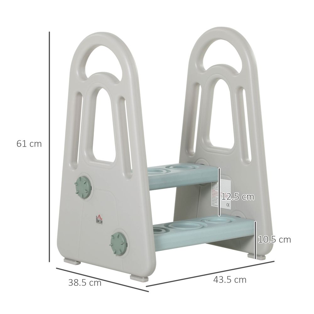 Two-Step Stool for Kids Toddlers with Handle for Toilet Potty Training HOMCOM Unbranded The Little Baby Brand