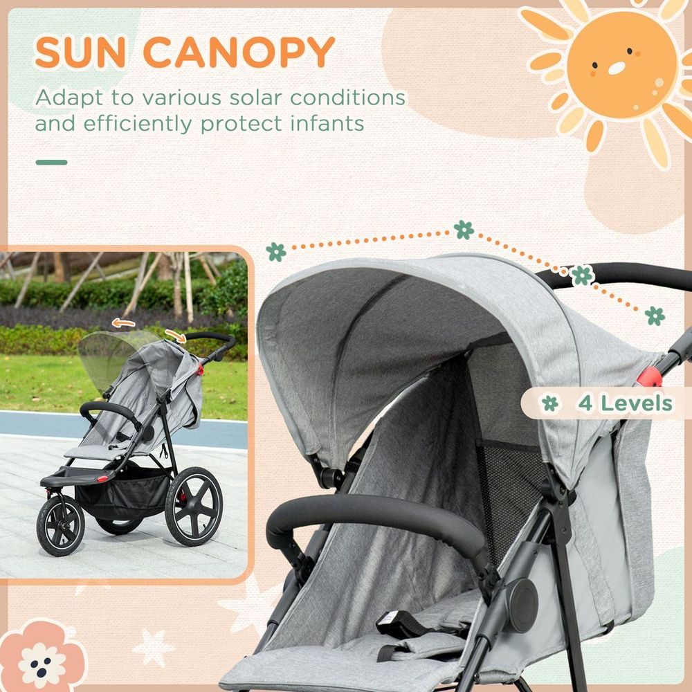 Pushchair Grey - Lightweight Pushchair with Reclining Backrest Avasam The Little Baby Brand