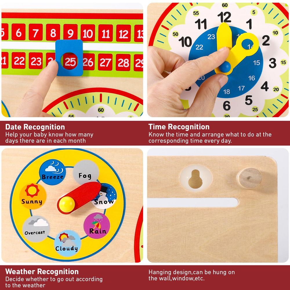 Wooden Toys Magnetic Wooden Calendar and Weather Board SOKA Play Imagine Learn The Little Baby Brand