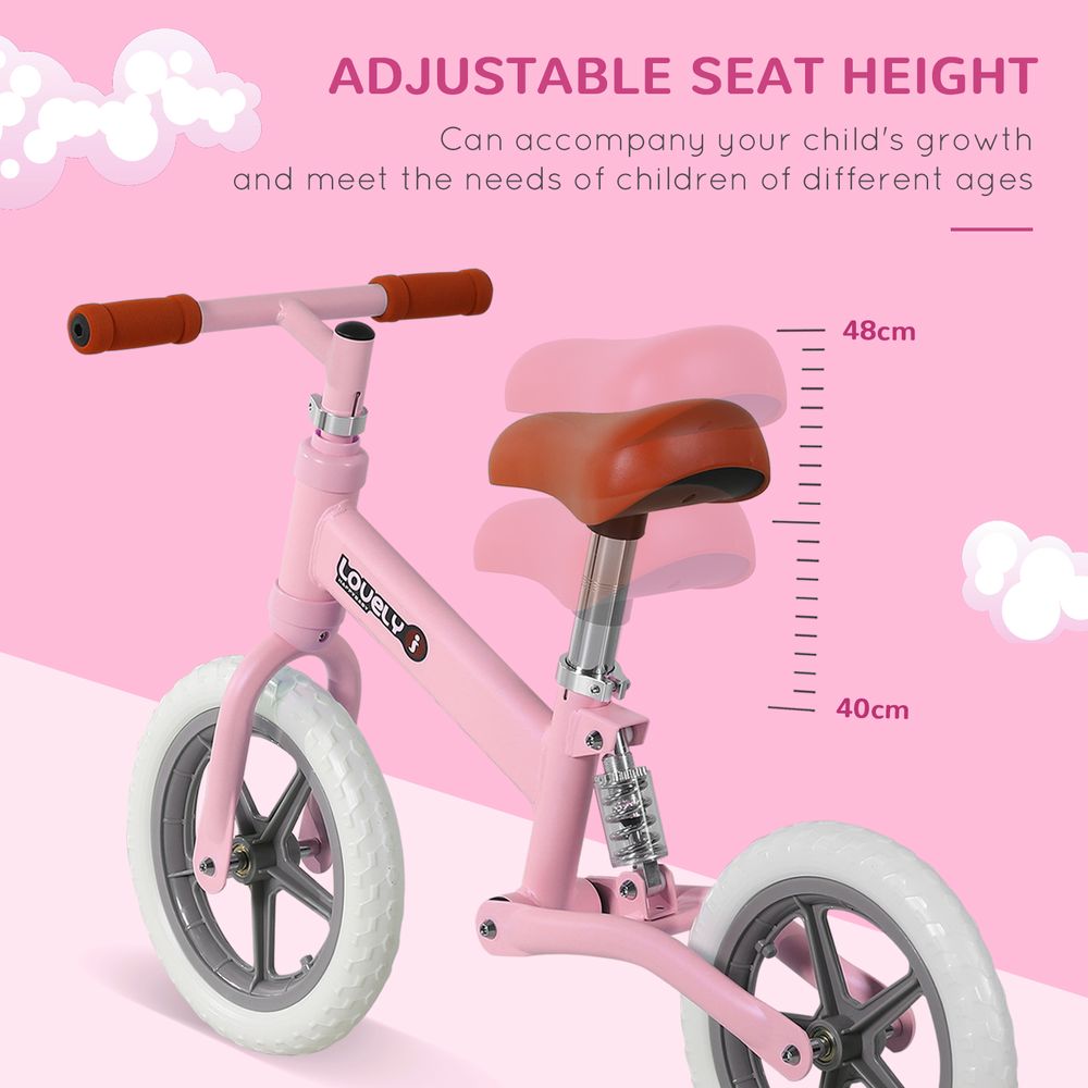 Balance Bikes Pink Kids Metal Balance Bike with Adjustable Seat Avasam The Little Baby Brand