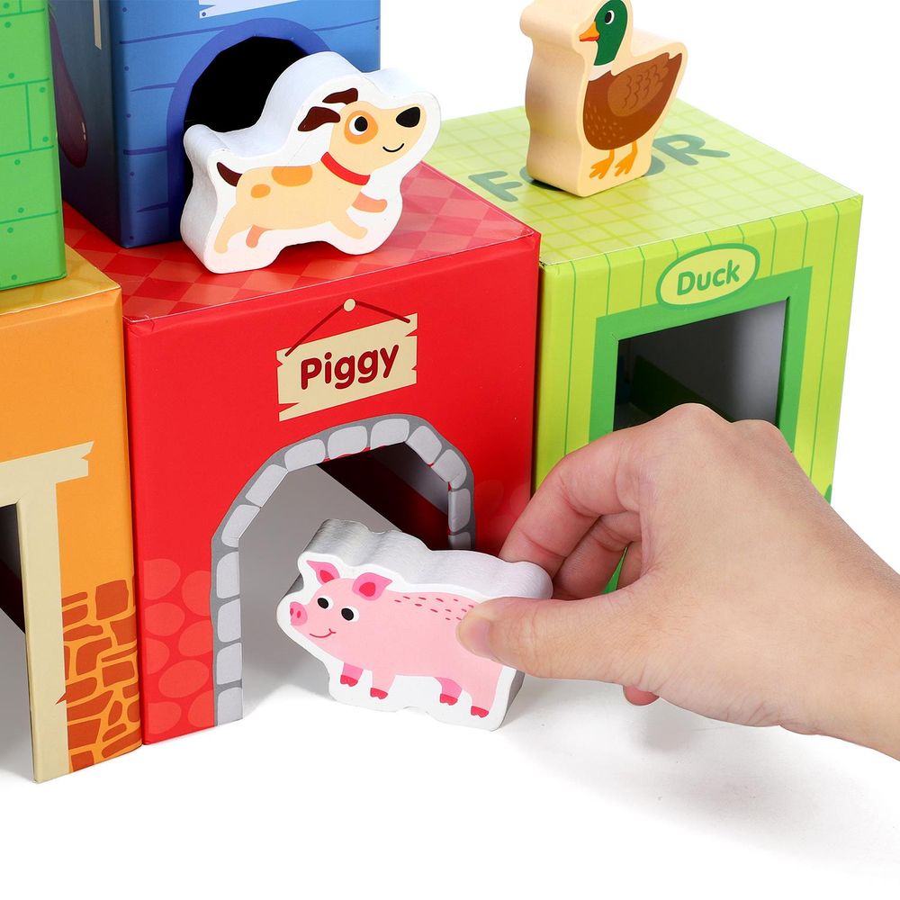 12-Piece Farm Stacking Cube Toy SOKA Play Imagine Learn The Little Baby Brand