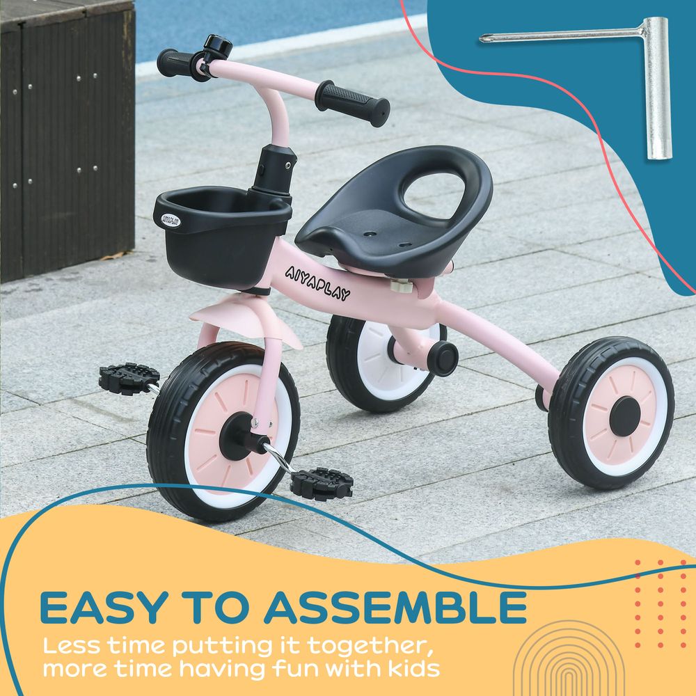 Toddler Tricycle Kids Tricycle with Adjustable Seat - Pink AIYAPLAY The Little Baby Brand