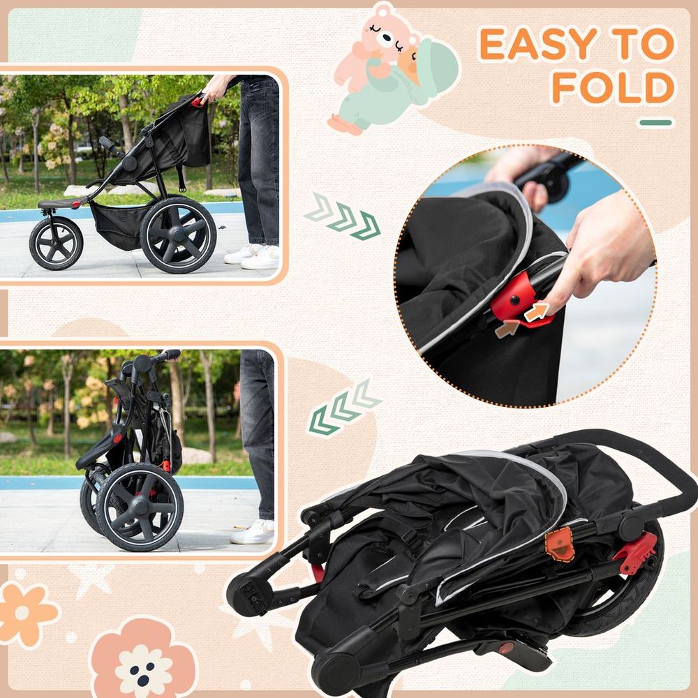 Pushchair Black Lightweight Pushchair with Reclining Backrest Avasam The Little Baby Brand