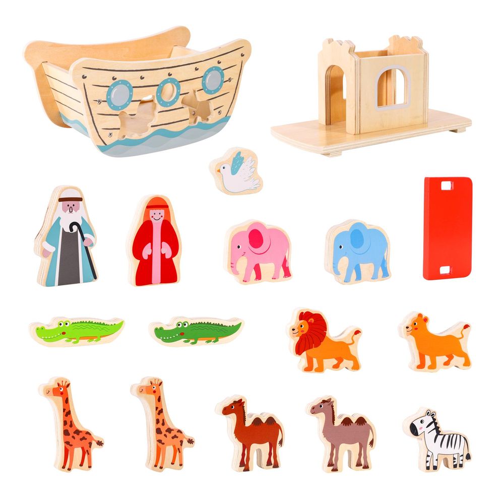 Wooden Toys Wooden Noah's Ark  Shape & Blocks Sorter Puzzle Activity Toy SOKA Play Imagine Learn The Little Baby Brand