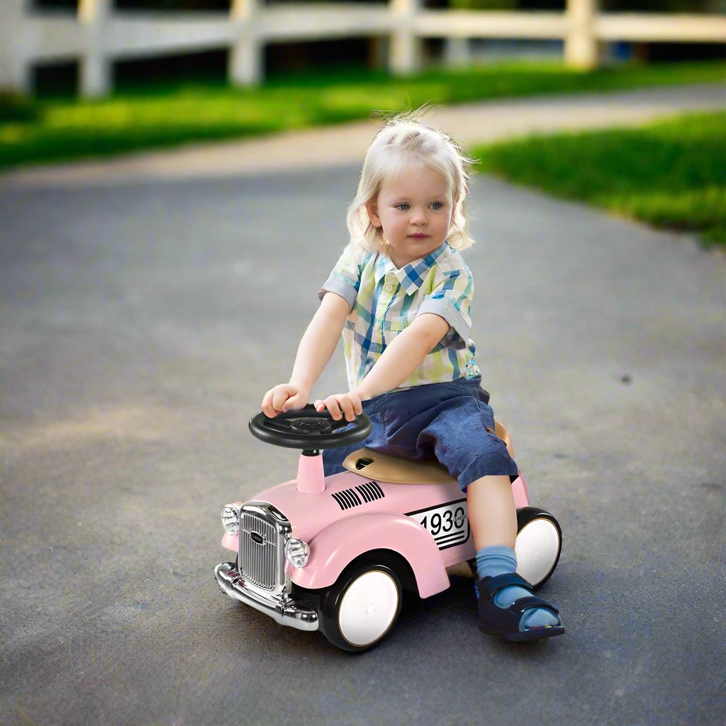 AIYAPLAY Foot To Floor Slider with Steering Wheel for 12-36 Months Pink AIYAPLAY The Little Baby Brand