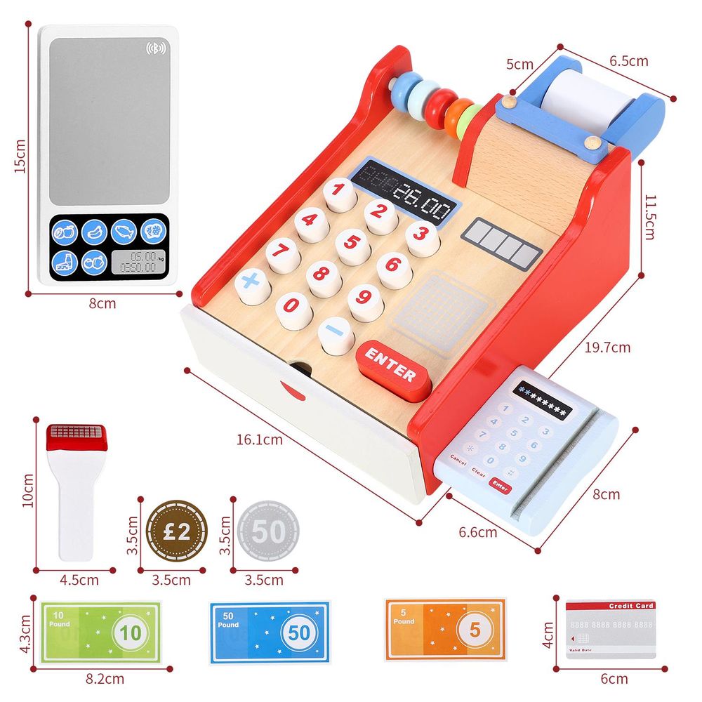 Toy Wooden Cash Register SOKA Play Imagine Learn The Little Baby Brand