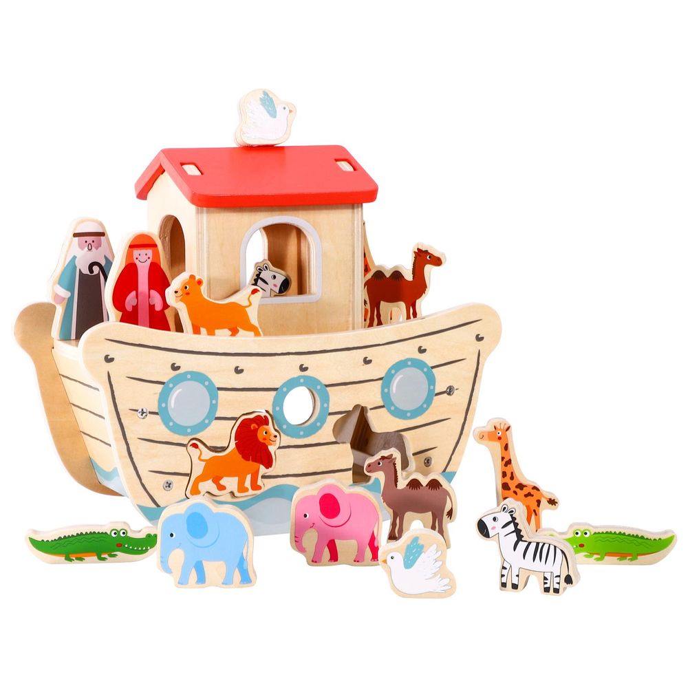 Wooden Toys Wooden Noah's Ark  Shape & Blocks Sorter Puzzle Activity Toy SOKA Play Imagine Learn The Little Baby Brand