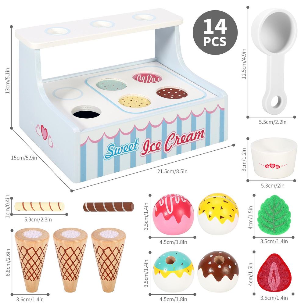 Wooden Toys Wooden Mini Ice Cream Shop Toy SOKA Play Imagine Learn The Little Baby Brand