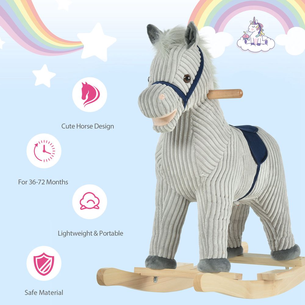 rocking horse Children's Rocking Horse with Sounds HOMCOM The Little Baby Brand