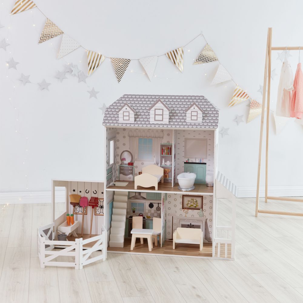 Wooden Doll Farmhouse and Stable Playset Olivia's Little World The Little Baby Brand