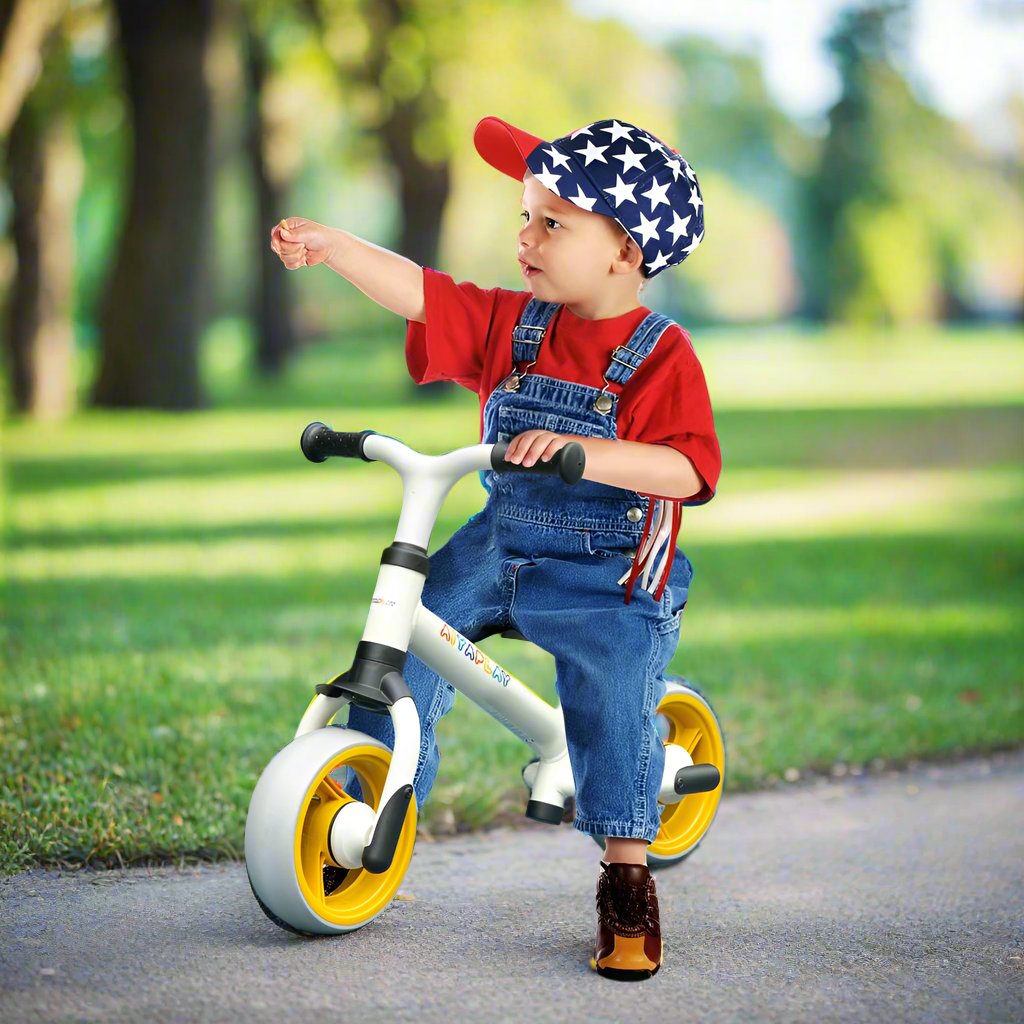 8" Baby Balance Bike w/ Adjustable Seat, Puncture-Free EVA Wheels - Orange AIYAPLAY The Little Baby Brand