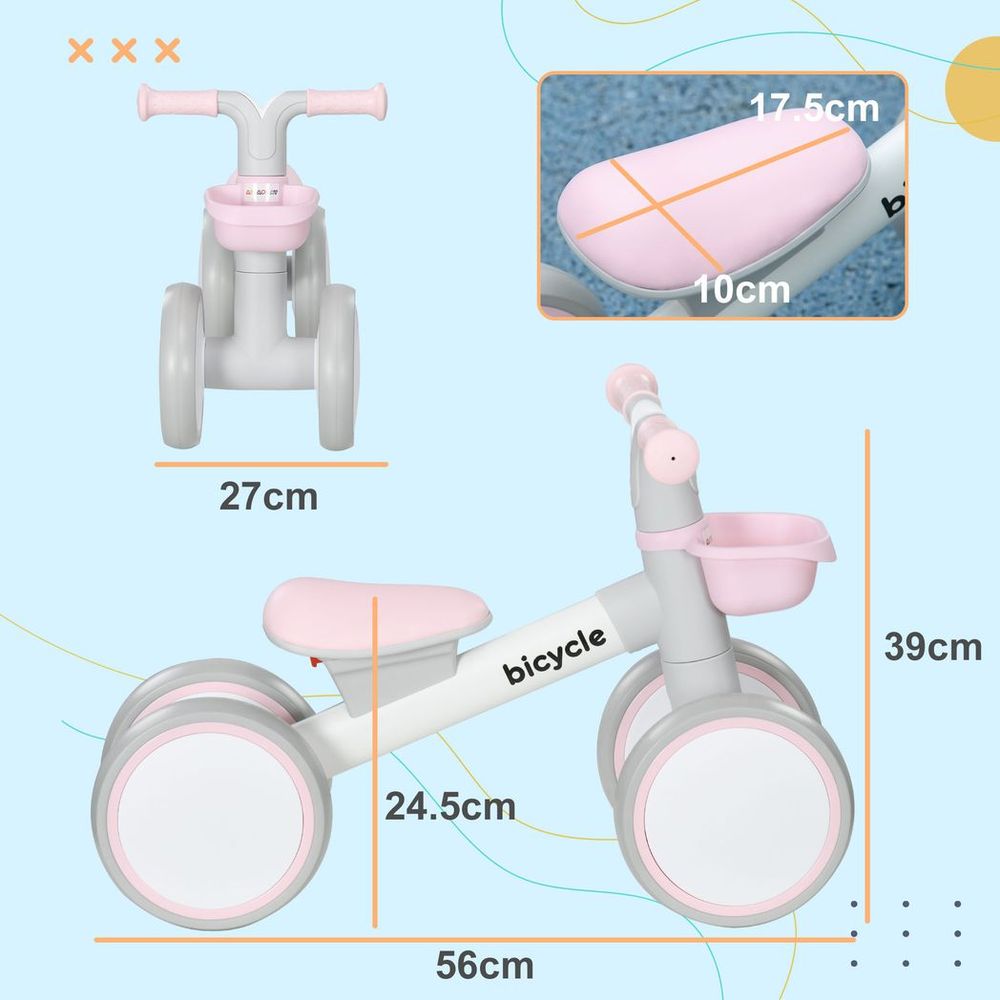 AIYAPLAY Kids Balance Bike for 1-3 Years Old with Adjustable Seat, Pink AIYAPLAY The Little Baby Brand