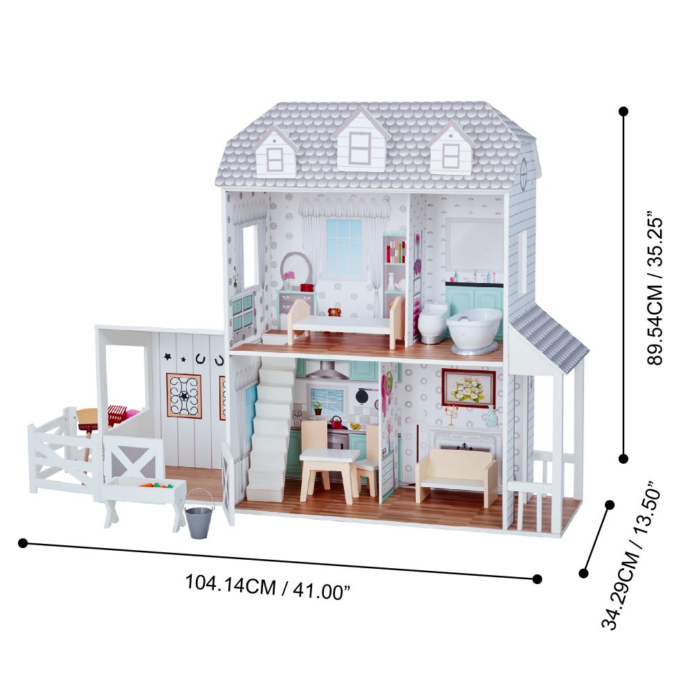 Wooden Doll Farmhouse and Stable Playset Olivia's Little World The Little Baby Brand