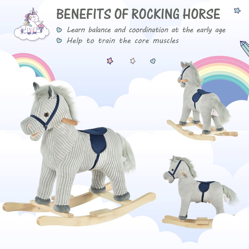 rocking horse Children's Rocking Horse with Sounds HOMCOM The Little Baby Brand