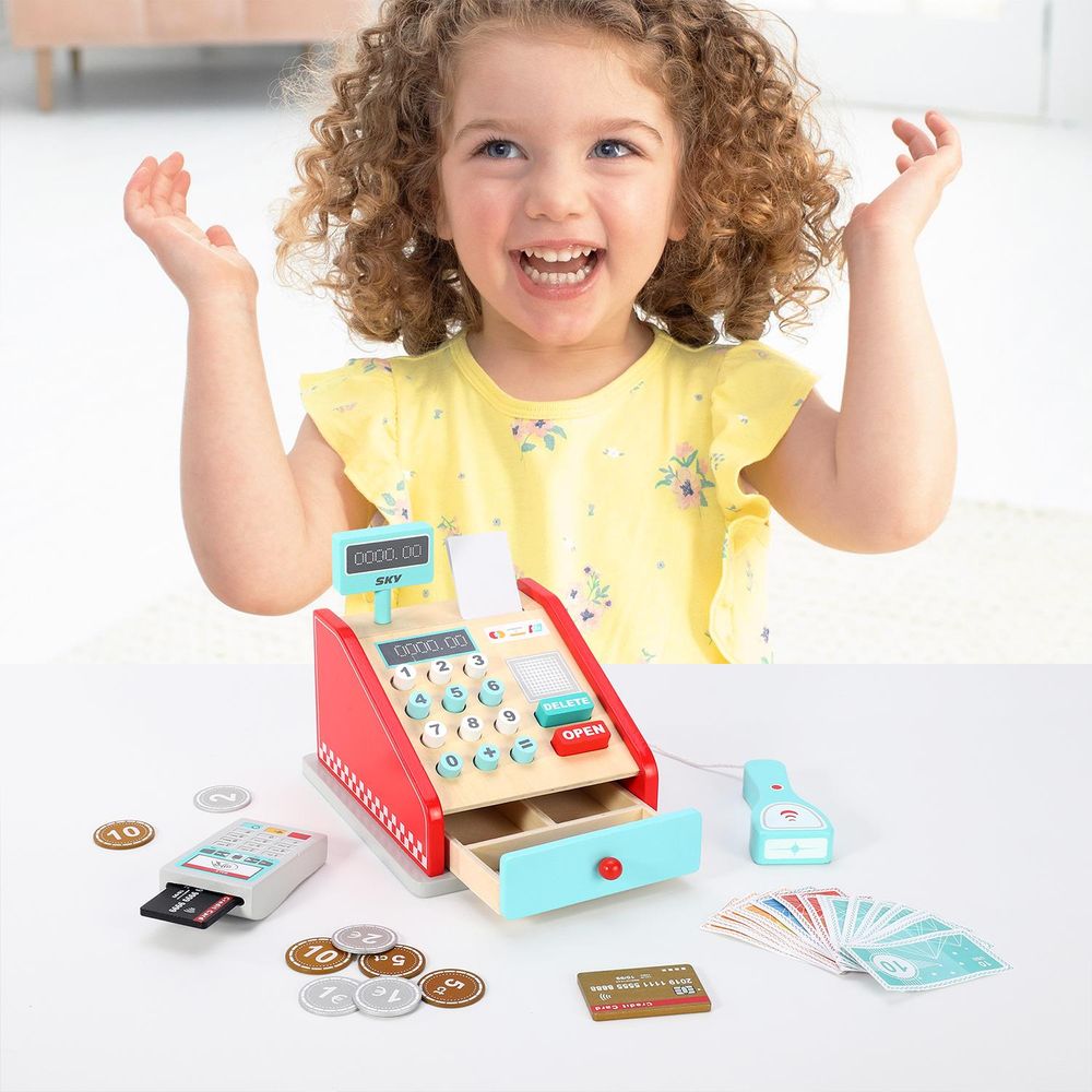 Wooden Toys Wooden Toy Cash Register Playset SOKA Play Imagine Learn The Little Baby Brand