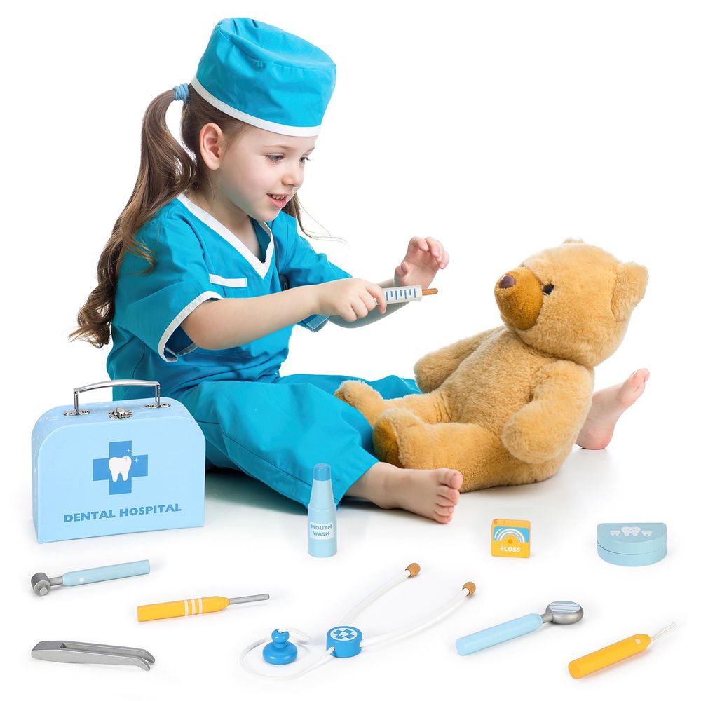 Wooden Toys Wooden Dental Hospital Pretend Play Kit SOKA Play Imagine Learn The Little Baby Brand