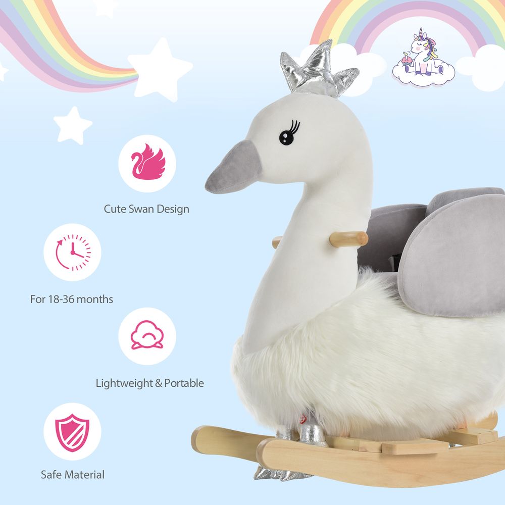 rocking horse Cute Kids Ride-On Rocking Swan HOMCOM The Little Baby Brand