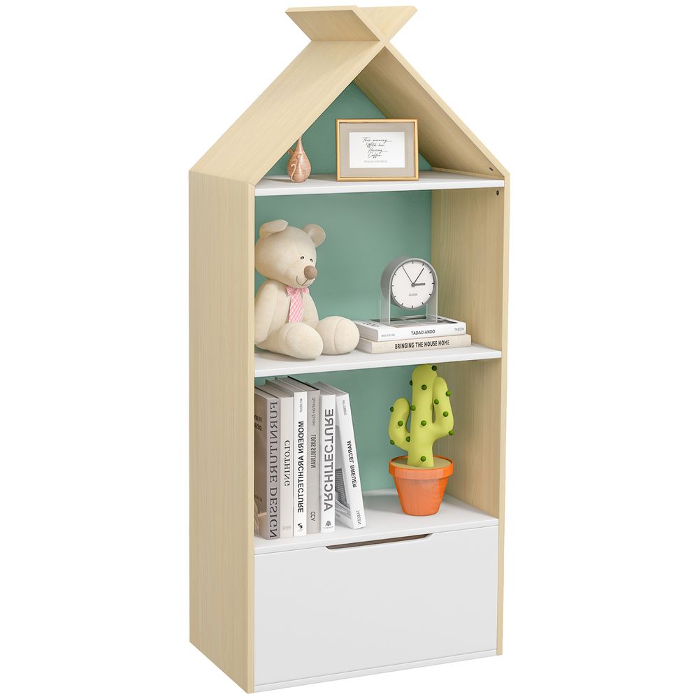 AIYAPLAY Kids Bookshelf with 3 Shelves, Drawer, Anti-tip Device, for Kids Room AIYAPLAY The Little Baby Brand