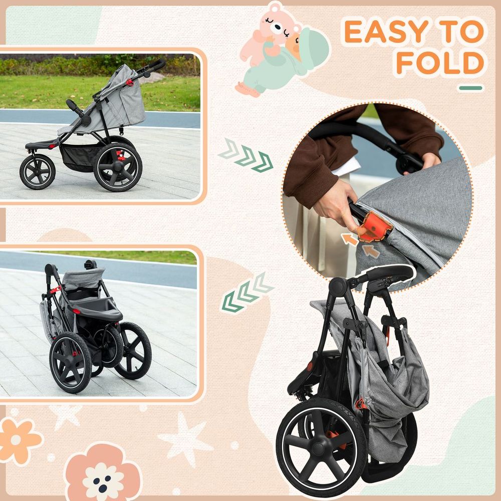 Pushchair Grey - Lightweight Pushchair with Reclining Backrest Avasam The Little Baby Brand