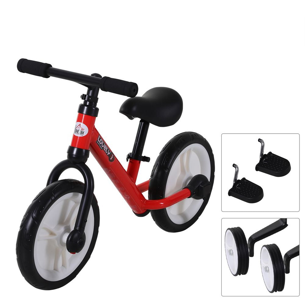 Kids Balance Training Bike Toy w/ Stabilizers For Child 2-5 Years Red HOMCOM Unbranded The Little Baby Brand