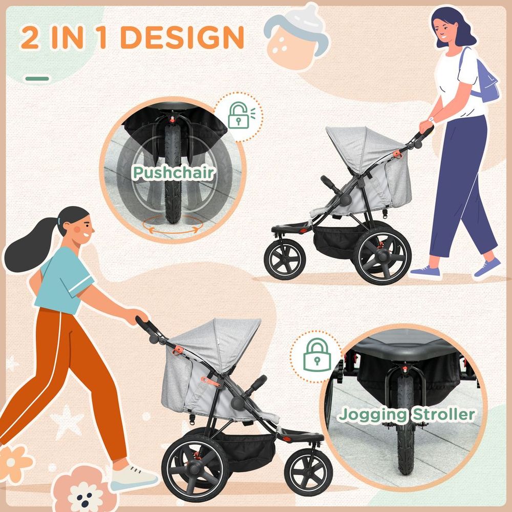 Pushchair Grey - Lightweight Pushchair with Reclining Backrest Avasam The Little Baby Brand