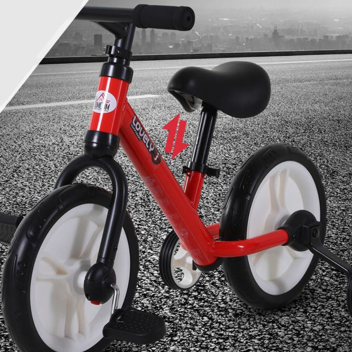 Kids Balance Training Bike Toy w/ Stabilizers For Child 2-5 Years Red HOMCOM Unbranded The Little Baby Brand