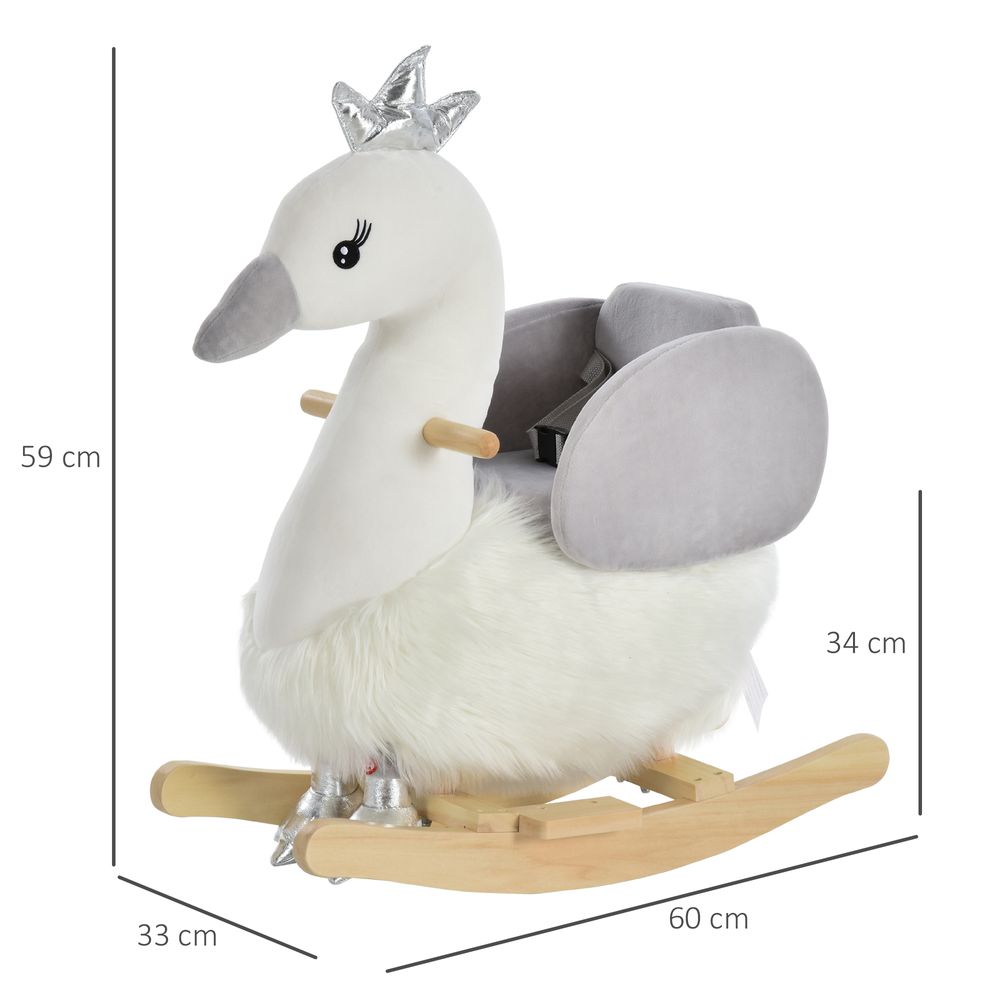 rocking horse Cute Kids Ride-On Rocking Swan HOMCOM The Little Baby Brand