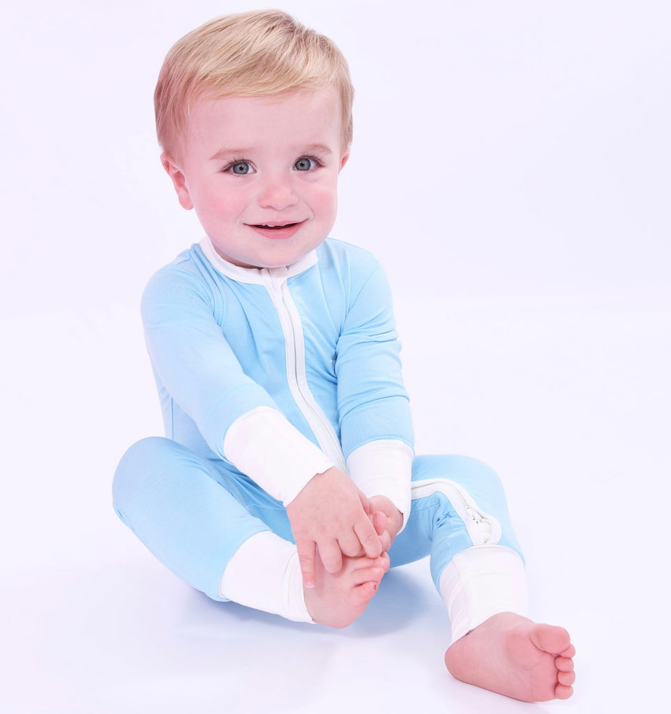 Baby Clothing Baby Blue Bamboo Sleepeaz Sleepsuit Elivia James The Little Baby Brand