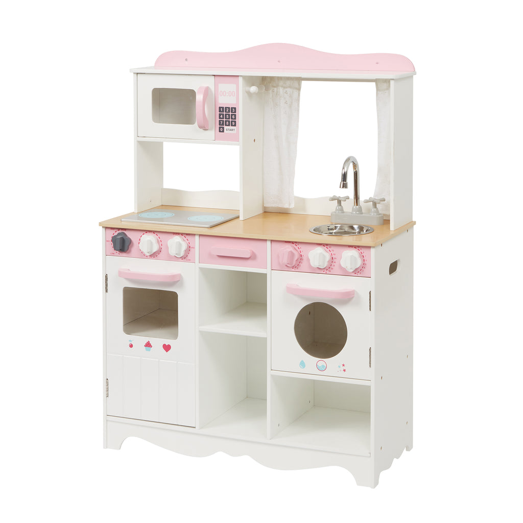 Toy Kitchens Kids Country Play Kitchen with 9 Wooden Accessories Liberty House Toys The Little Baby Brand