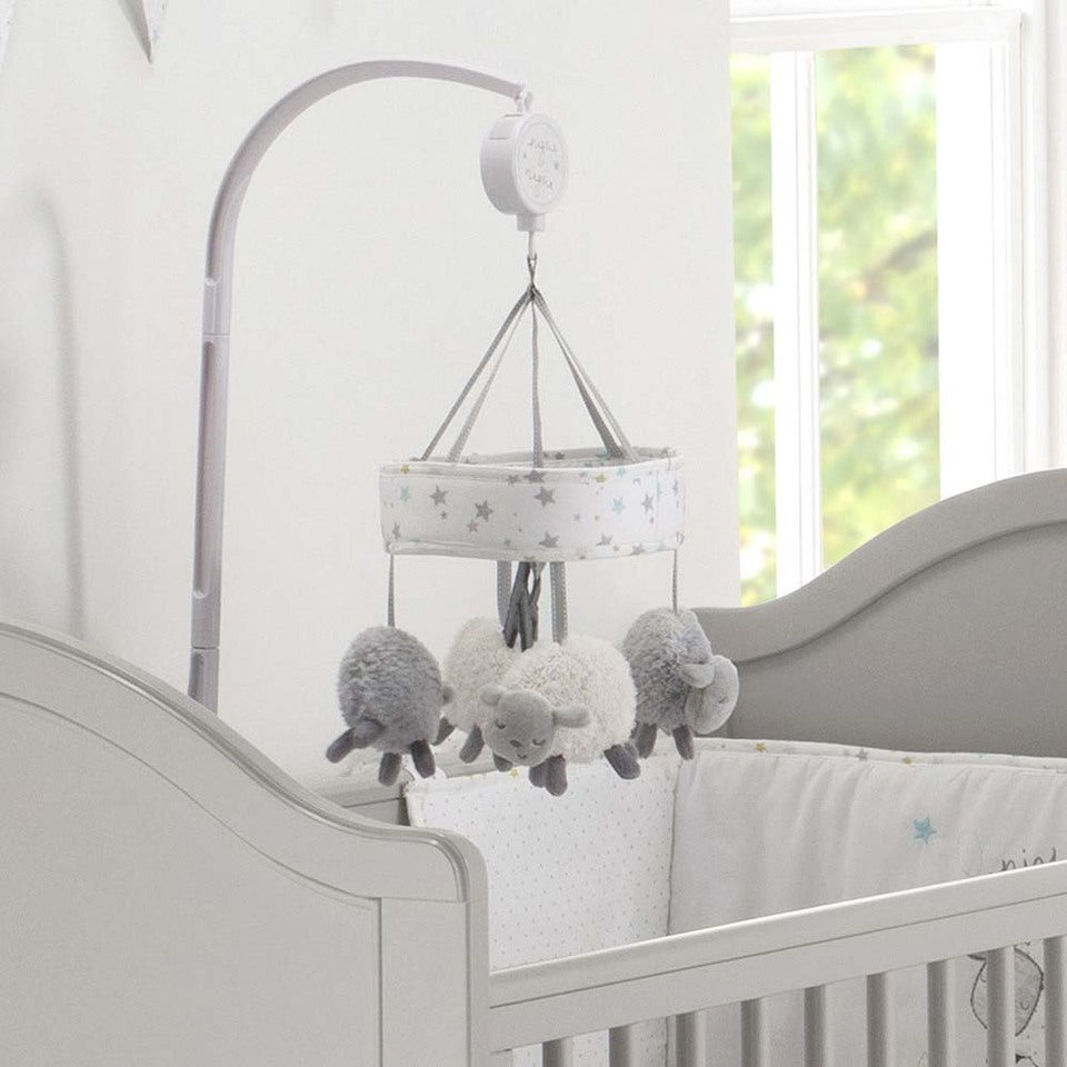 Cot Mobiles Silver Cloud Counting Sheep Cot Mobile BabyBase The Little Baby Brand