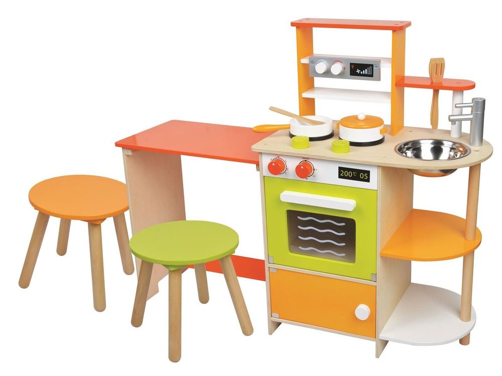 Wooden Toys Children's Wooden 2 in 1 Toy Kitchen Lelin The Little Baby Brand