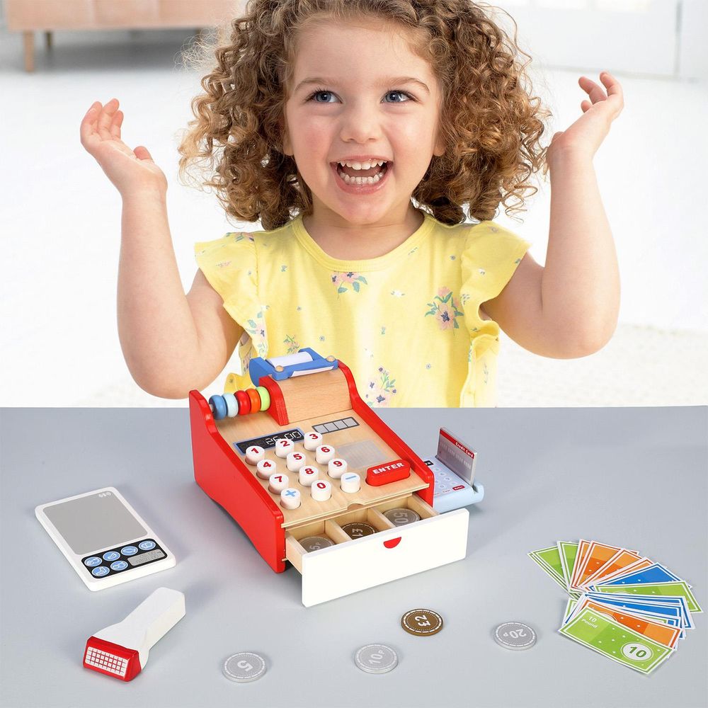 Toy Wooden Cash Register SOKA Play Imagine Learn The Little Baby Brand