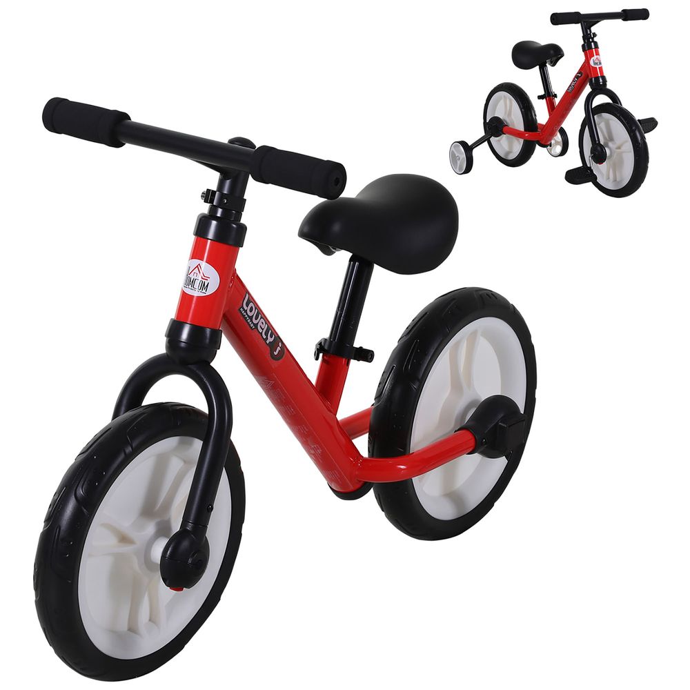 Kids Balance Training Bike Toy w/ Stabilizers For Child 2-5 Years Red HOMCOM Unbranded The Little Baby Brand