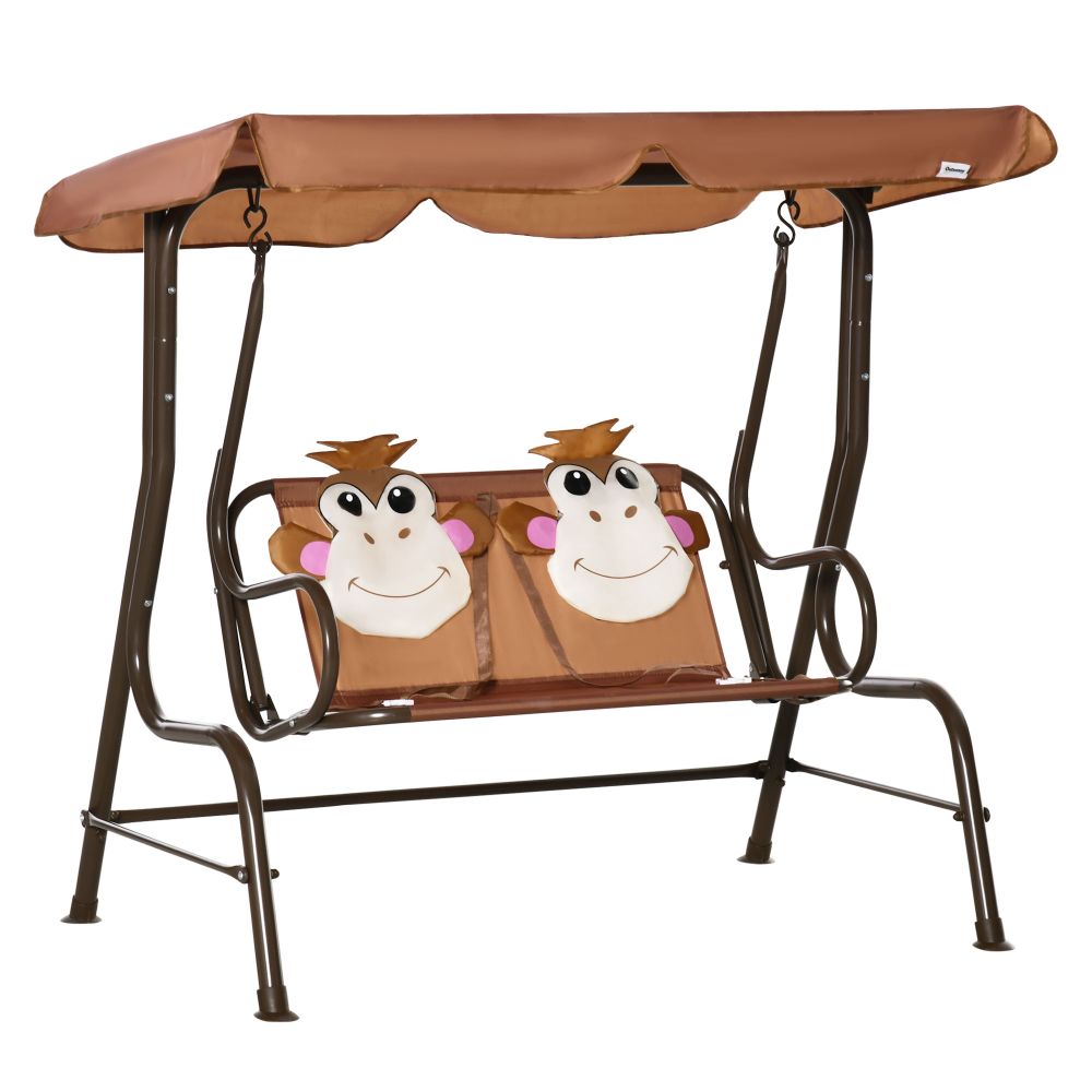 Childrens Swing Seat Two-Seat Childrens Monkey Swing Seat with Canopy Outsunny, Avasam The Little Baby Brand